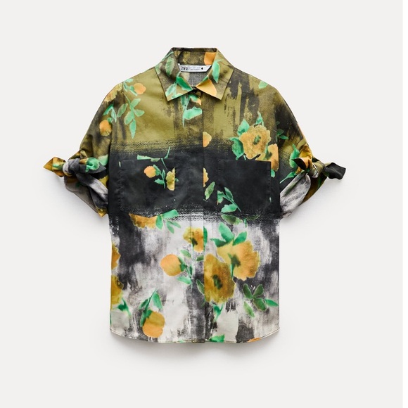 ZARA ZW WOMAN COLLECTION 2pc Co Ord Set Midi skirt & Blouse Size Medium NWT - Picture 5 of 16